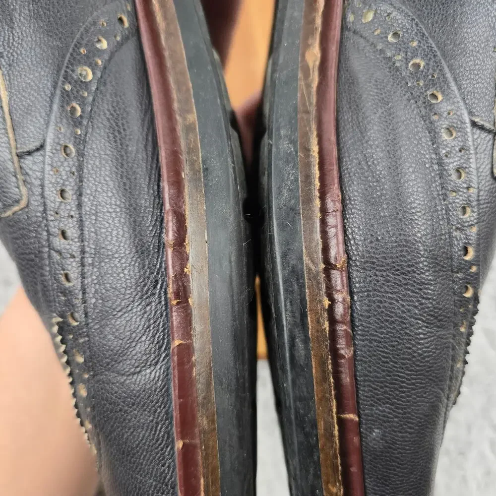 Cole Haan Mens 11.5M Warren Black Wingtip Brogue Oxford Casual Daily Dress Shoe